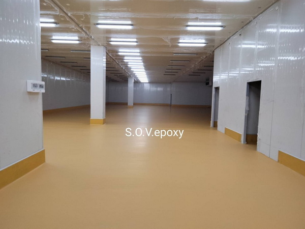 พื้น PU-LF ความหนา 3 มิล โรงงานไก่แปรรูป