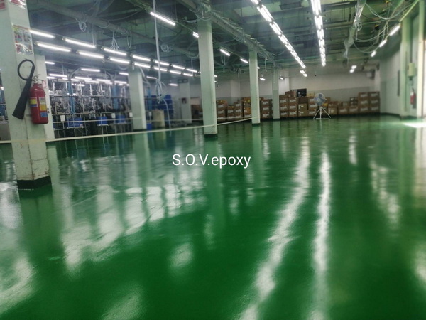งานเคลือบพื้น Epoxy Coating โรงงานโอกาโมโต้