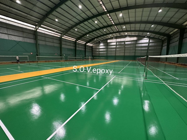 พื้น Pu Coating สนามแบตมินตัน