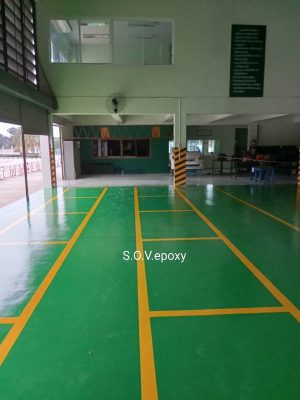 เคลือบพื้น Pu coating อาคารช่างยนต์